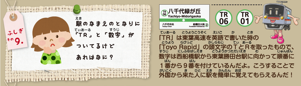 駅のなまえのとなりに「TR」と「数字」がついているけどあれはなに？